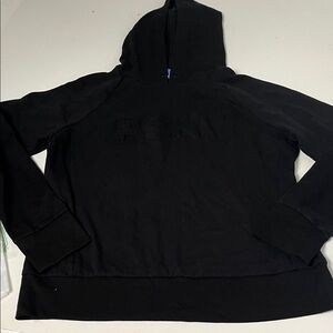 Vintage Pony Large Black Monochrome Long Sleeve Emblem Pull Over Hoodie